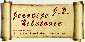 Jerotije Miletović vizit kartica
